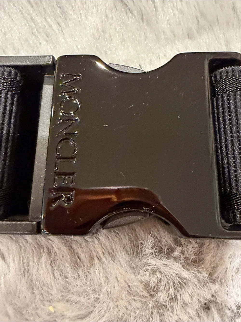 Moncler Black Web Stretch Belt with Quick-Release Buckle M